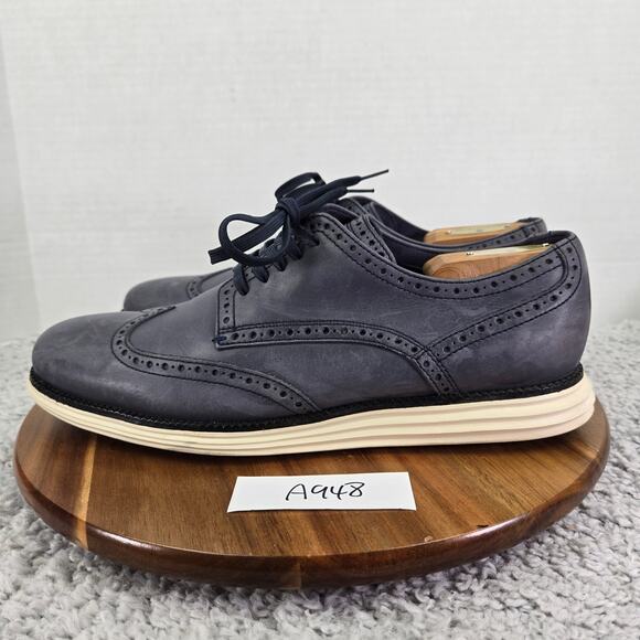 Cole Haan Mens 10.5M Grand Os Navy Leather Wingtip Brogue Casual Oxford Sneaker main image 7